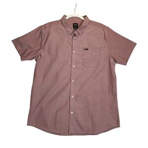 RVCA Button Up Shirt Slim Fit Short Sleeve Pocket Preppy Casual Skater‎ XL